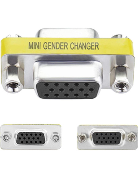 Acoplador VGA Femenino a Femenino 15 Pines 5 Pack AYECEHI