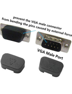 Tapa Antipolvo VGA SHANFEILU 50 Piezas 17mm x 9mm Negro 2