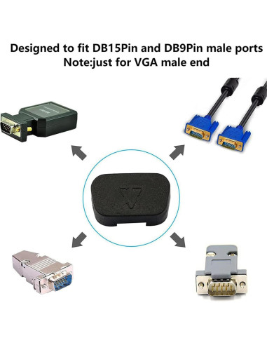 Tapa Antipolvo VGA SHANFEILU 50 Piezas 17mm x 9mm Negro