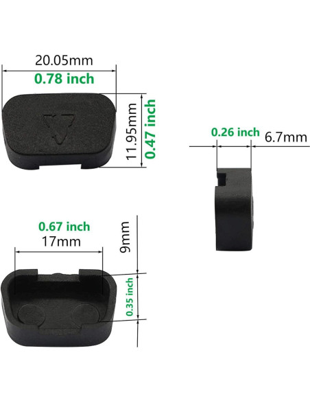 Tapa Antipolvo VGA SHANFEILU 50 Piezas 17mm x 9mm Negro