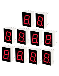 Tubo LED 7 Segmentos Rojo uxcell 5611AH 10 Piezas 13.97 mm
