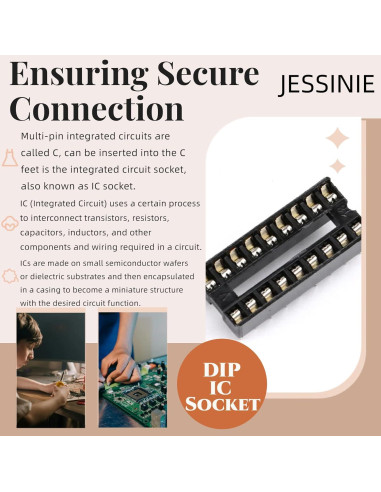 10 Pcs Zócalo DIP 18 Patas JESSINIE 2.54mm IC Circuito