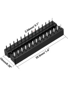 Zócalo DIP IC 28 Pines uxcell 2.54mm Doble Fila 7.62mm 2