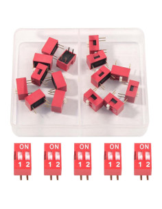 20 Interruptores Dip Deslizantes 2 Pines Juasky 2.54mm PCB