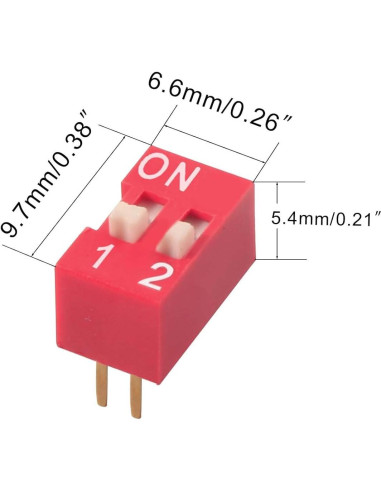 20 Interruptores Dip Deslizantes 2 Pines Juasky 2.54mm PCB
