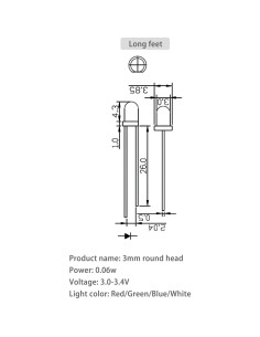 Kit de Diodos LED 3mm Fly Sky - 120 Piezas Luz Brillante 2