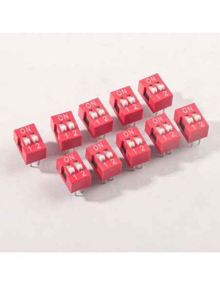20 Interruptores Dip Deslizantes 2 Pines Juasky 2.54mm PCB
