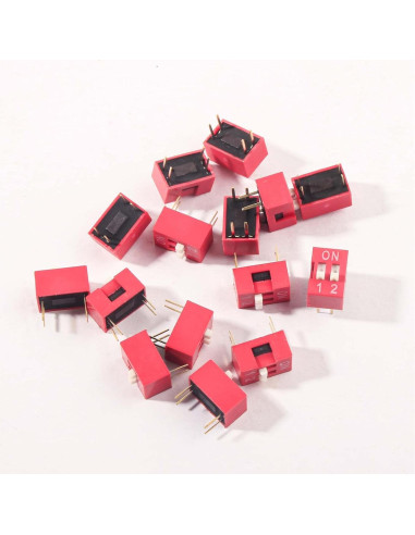 20 Interruptores Dip Deslizantes 2 Pines Juasky 2.54mm PCB
