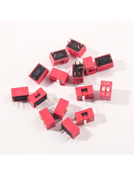 20 Interruptores Dip Deslizantes 2 Pines Juasky 2.54mm PCB