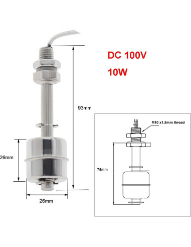 Interruptor Flotante YXQ de Acero Inoxidable 75mm NO/NC