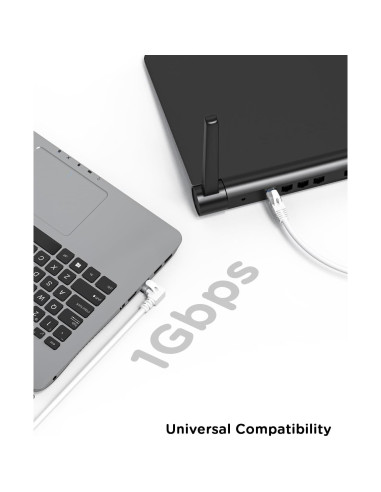 Cable Ethernet Cat 6 JUXIN 1.83 m Ángulo Izquierdo Blanco