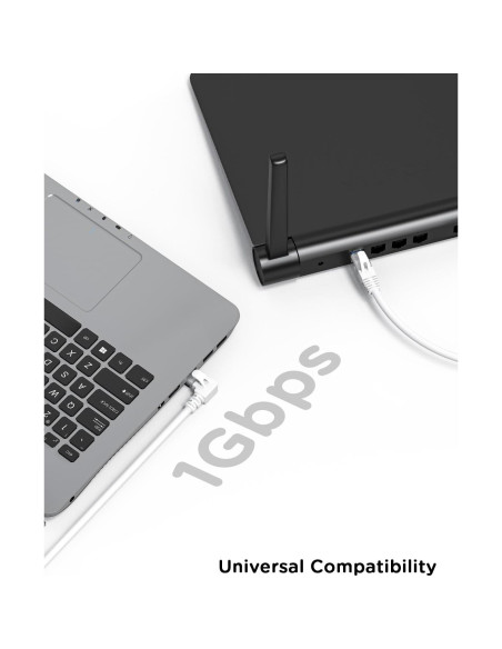 Cable Ethernet Cat 6 JUXIN 1.83 m Ángulo Izquierdo Blanco