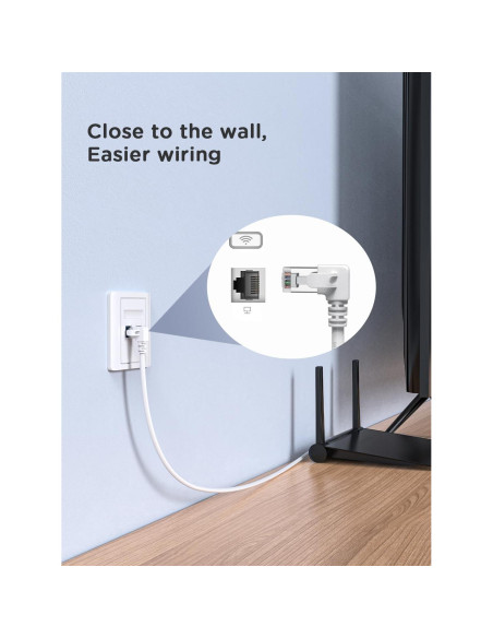 Cable Ethernet Cat 6 JUXIN 1.83 m Ángulo Izquierdo Blanco