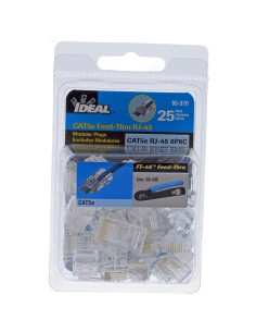 Conector Modular RJ-45 8P8C Feed-Thru Ideal 85-370 CAT5e 25 Unidades 2