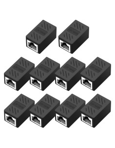 Conector Extensor RJ45 Cat6 QINGLER - Paquete de 10 Acopladores