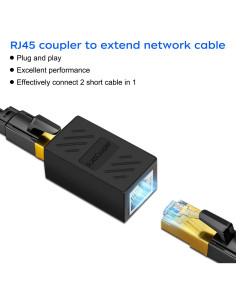 Conector Extensor RJ45 Cat6 QINGLER - Paquete de 10 Acopladores 2