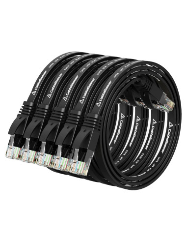 Cable Ethernet Cat 6 1.5 pies Negro - 5 Paquete CableGeeker