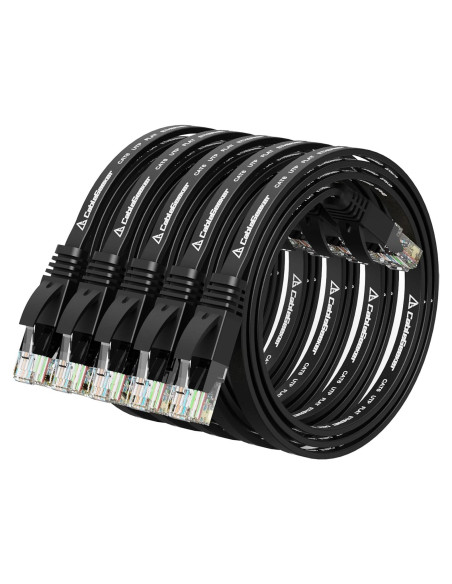 Cable Ethernet Cat 6 1.5 pies Negro - 5 Paquete CableGeeker