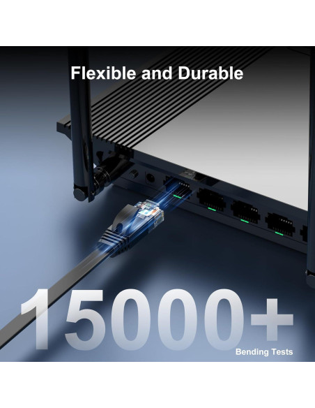 Cable Ethernet Cat 6 1.5 pies Negro - 5 Paquete CableGeeker