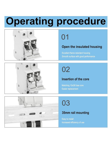 Soporte de Fusible Cilíndrico Heschen RT18-32 32A 690V DIN