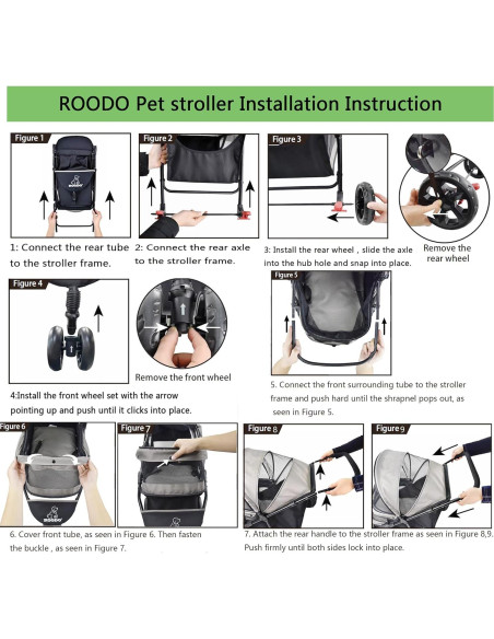 Carrito de Paseo ROODO Escort 3 Ruedas para Mascotas Gris