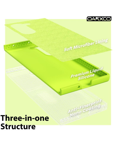 Funda de Silicona Líquida oakxco para Samsung Galaxy Z Fold 6 - Amarillo Neón