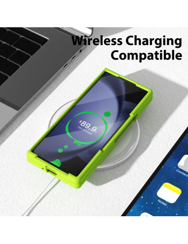 Funda de Silicona Líquida oakxco para Samsung Galaxy Z Fold 6 - Amarillo Neón