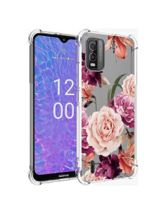 Funda Protectora TPU para Nokia C210 Floral Púrpura 6.3"