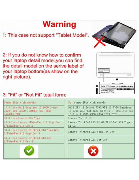 Funda Protectora Alapmk para Lenovo 13w Yoga 13.3" y ThinkPad