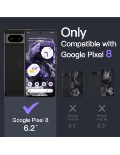 Funda JETech para Google Pixel 8 15.5cm Obsidiana a Prueba de Golpes 2