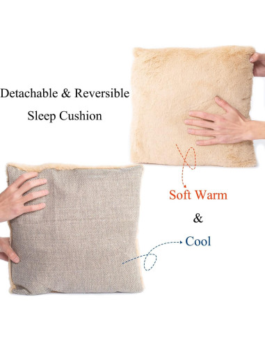 Cama Cueva para Gatos WINDRACING Beige 38.1cm Plegable y Lavable