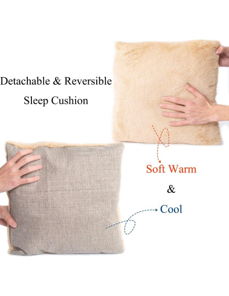 Cama Cueva para Gatos WINDRACING Beige 38.1cm Plegable y Lavable Cama Cueva para Gatos WINDRACING Beige 38.1cm Plegable y Lavable