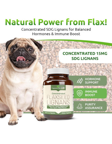 Suplemento de Semilla de Lino Orgánico Lignanos 15mg 90 Cápsulas