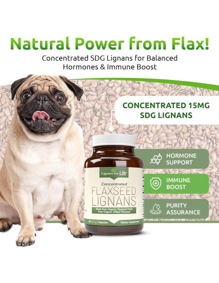 Suplemento de Semilla de Lino Orgánico Lignanos 15mg 90 Cápsulas