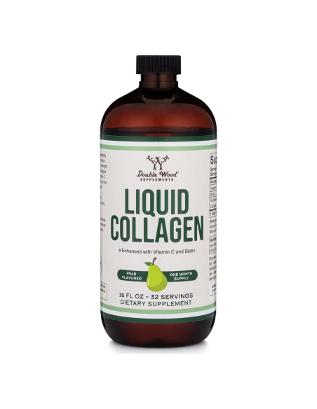 Colágeno Líquido Double Wood 2500mg - 32 Porciones Sabor Pera