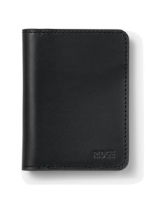 Cartera Bifold Ridge para Hombres - Cuero Negro Medianoche con Bloqueo RFID