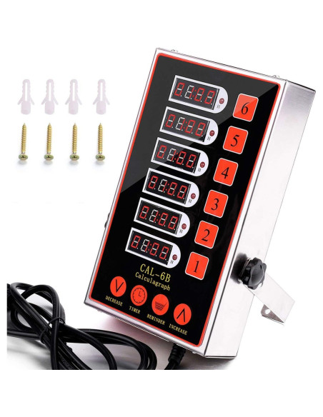 Temporizador Digital de Cocina Genérico 6 Canales Acero Inoxidable