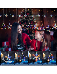 Luces de Cortina de Navidad LED 138 luces Multicolor 3.05m 2