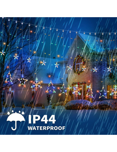 Luces de Cortina de Navidad LED 138 luces Multicolor 3.05m