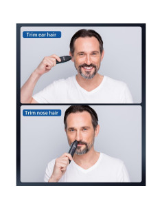 Recortador de Vello Nasal Seesoon IPX7 Recargable USB Azul 2