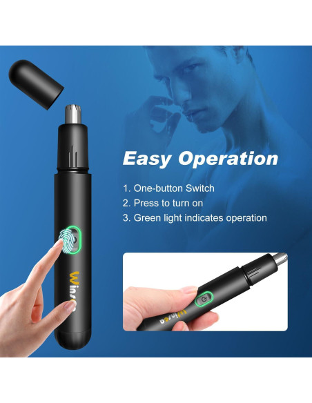 Recortador de Vello Nasal Winsea - Eléctrico 360 Impermeable