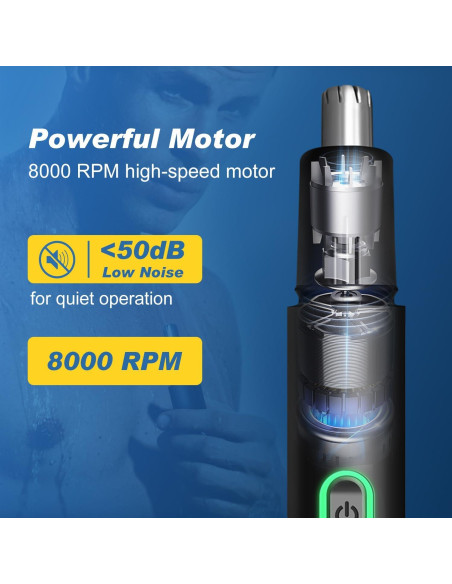 Recortador de Vello Nasal Winsea - Eléctrico 360 Impermeable