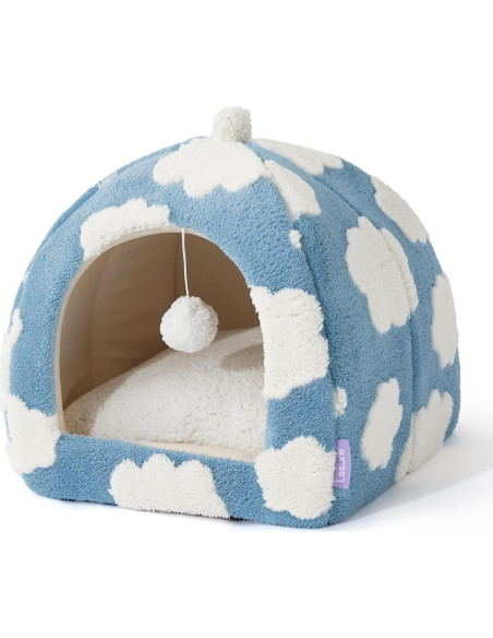 Cama para Gatos Bedsure Comfy Pet 2 en 1 Azul 40.64 cm