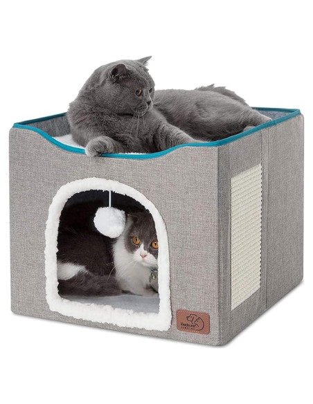 Cama para Gatos Bedsure Cubo Plegable Gris 16.5x35.6 cm Cama para Gatos Bedsure Cubo Plegable Gris 16.5x35.6 cm