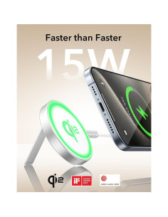 Cargador Inalámbrico ESR MagSafe 15W con Soporte Blanco 2