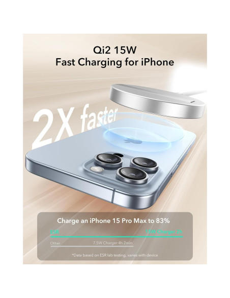 Cargador Inalámbrico ESR MagSafe 15W con Soporte Blanco