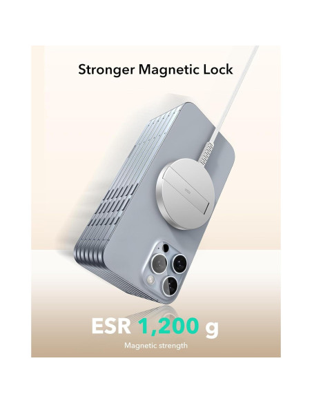 Cargador Inalámbrico ESR MagSafe 15W con Soporte Blanco
