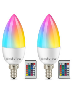 Bombillas LED RGBW Bestview E12 con control remoto 3W (2PCS)