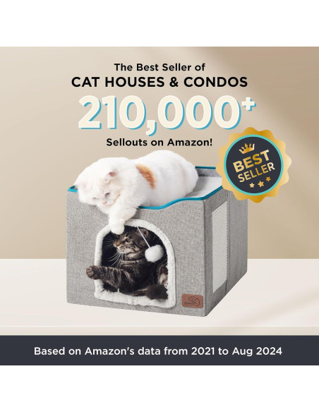 Cama para Gatos Bedsure Cubo Plegable Gris 16.5x35.6 cm Cama para Gatos Bedsure Cubo Plegable Gris 16.5x35.6 cm