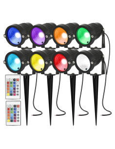 Luces LED RGB para Jardín AHSELLUS 8P 5W IP66 Control Remoto